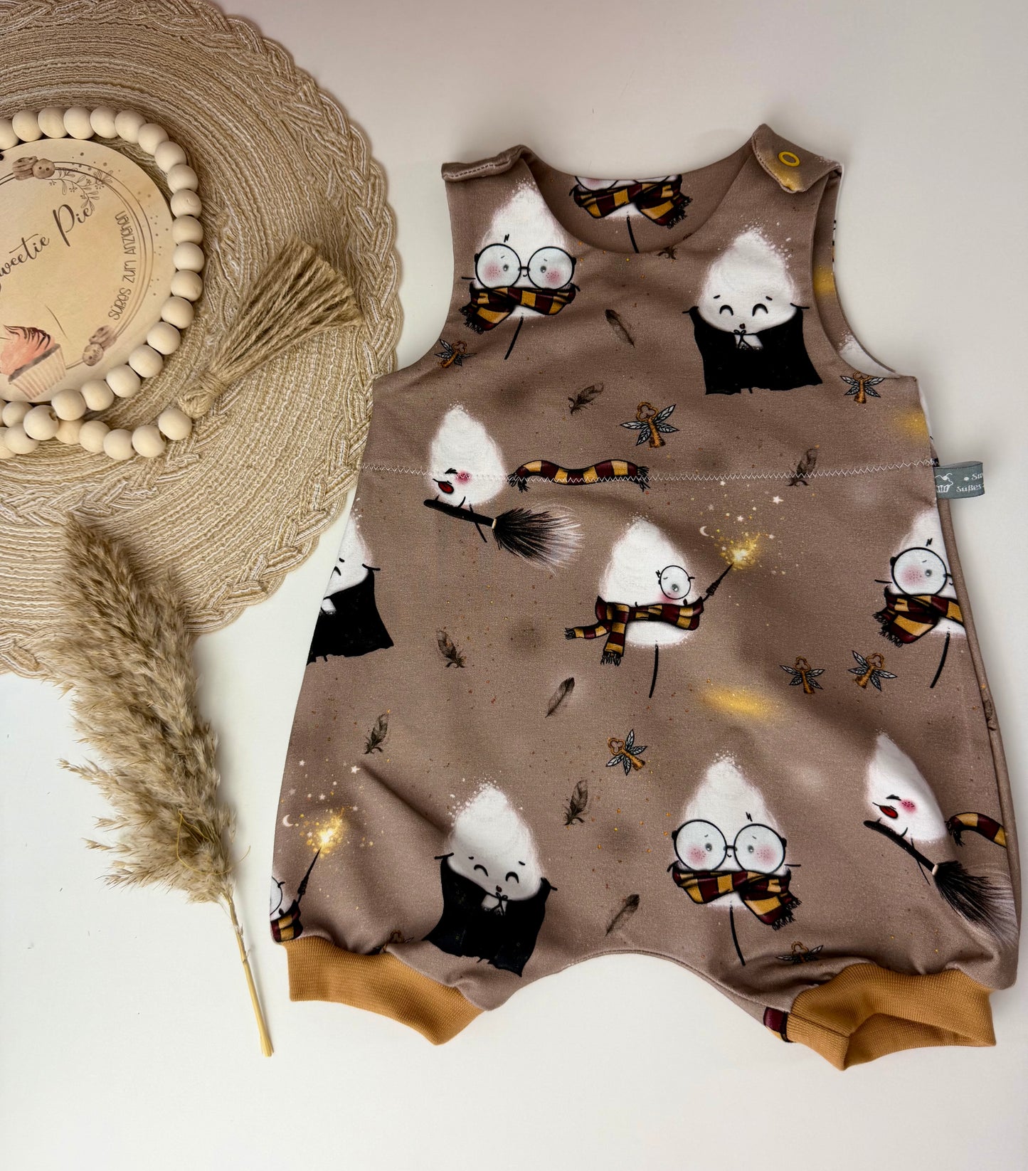 Kurzer Sommerromper „Magische Zuckerwatte“ | Bio Baumwolle | Baby Strampler Sommer | Handmade Einteiler | Bequemer Kinderromper Größe 50–92
