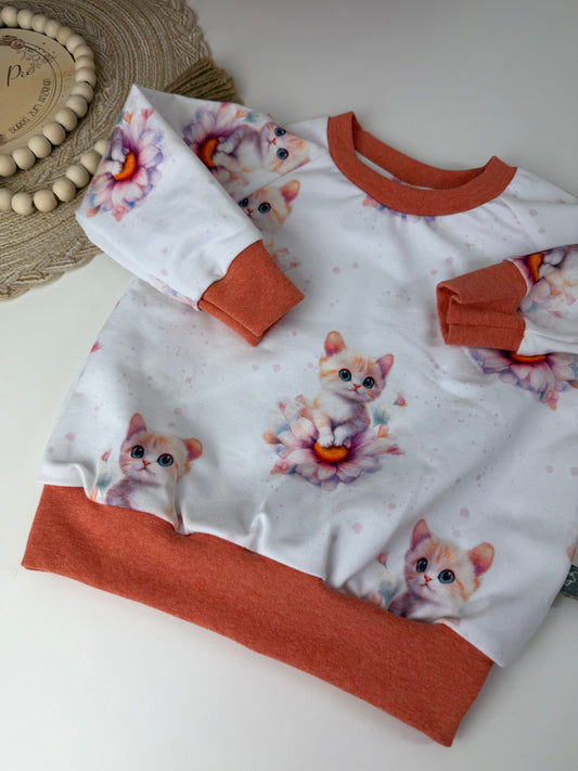 SOFORTKAUF Gr. 80 Baby Sweater Kätzchen weiß