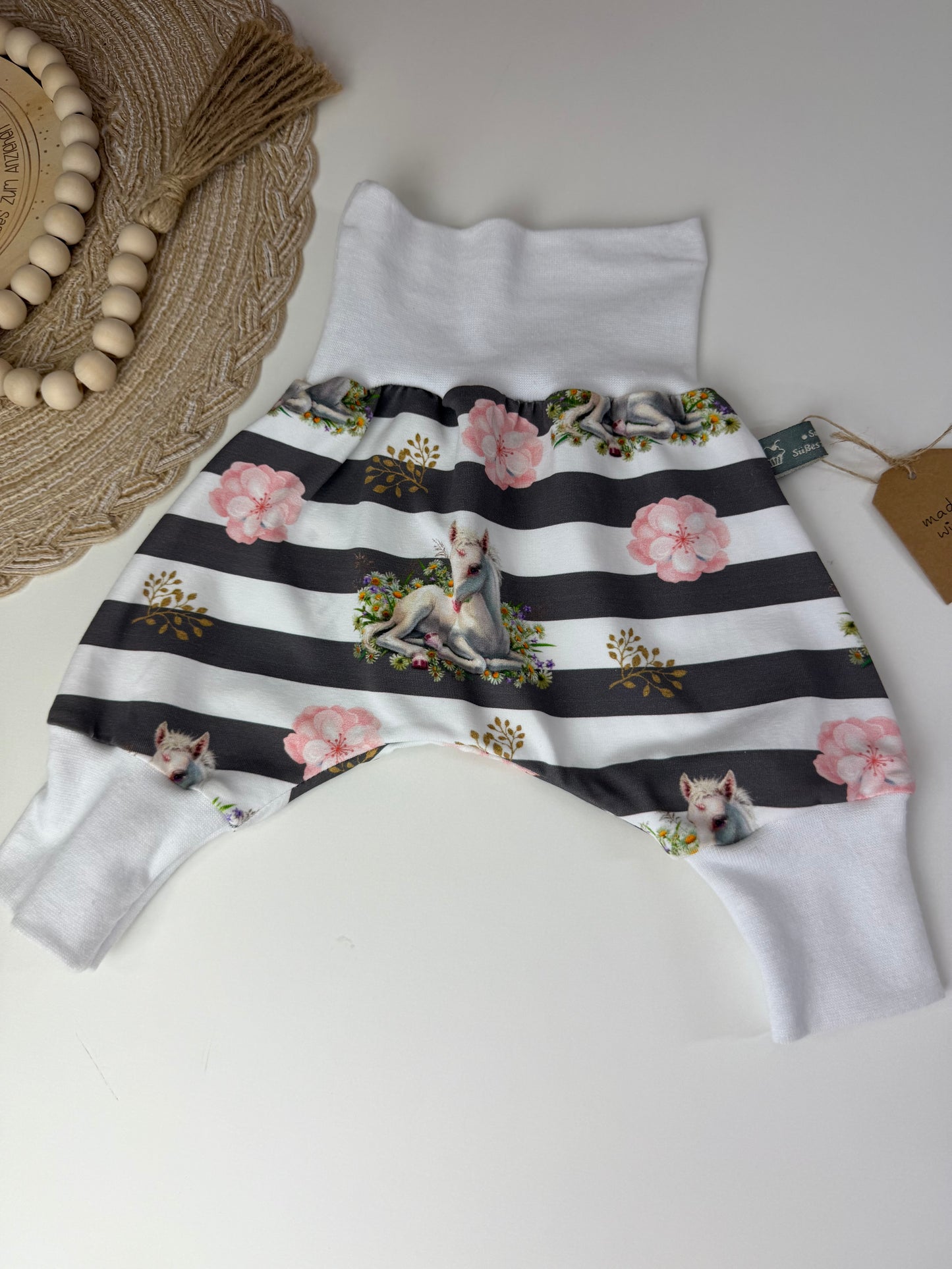 SOFORTKAUF Gr. 44/50 Baby Pumphose Einhorn Blumen