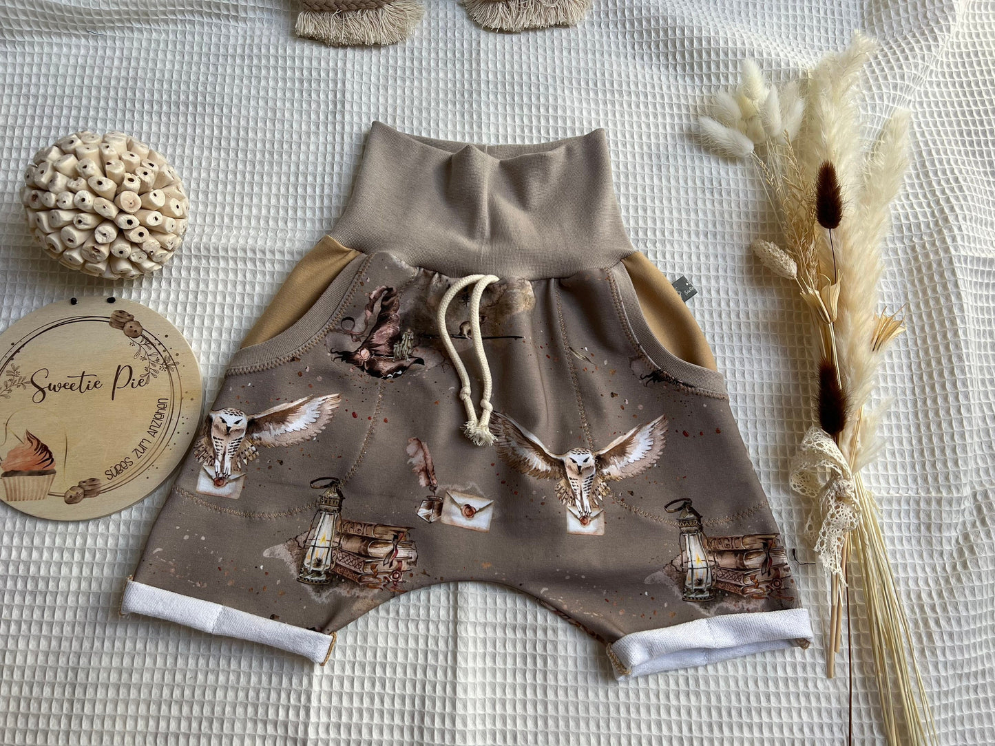 Babyset Shirt und Hose magisch // personalisierte Babykleidung // Eulen // magisches Sommer Outfit // Babyset Zauberei // Gr. 62 - 122