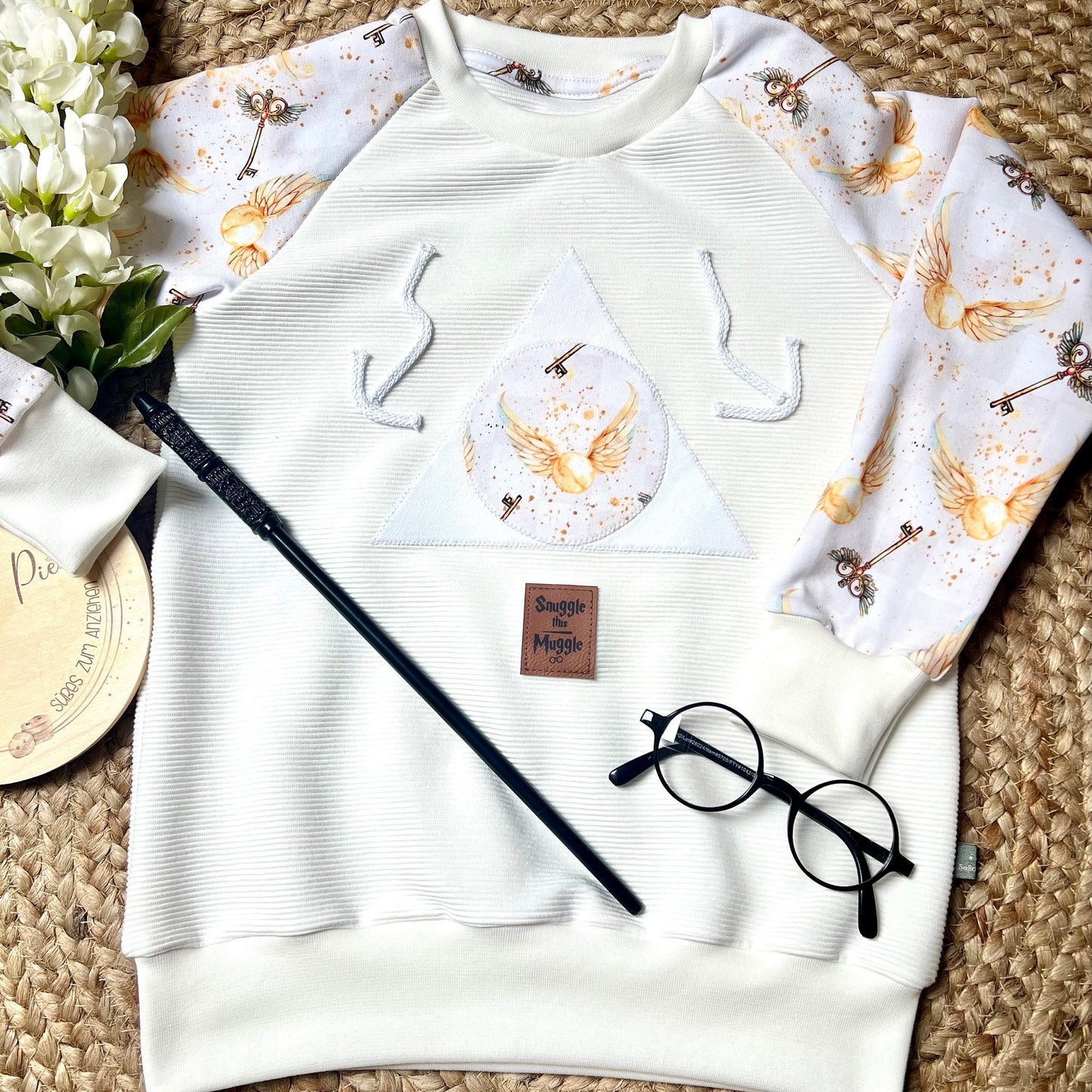Oversized Sweater magisch // Baby Kind Pullover Zauberschule // Baby Oversized Sweater // Harry // Gr. 62 - 134