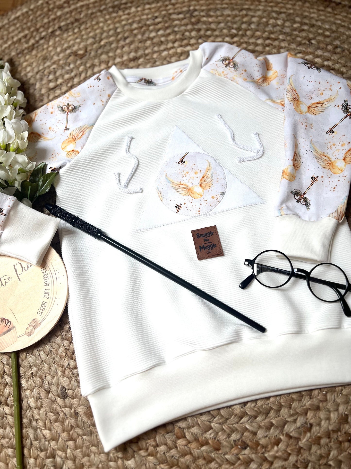 Oversized Sweater magisch // Baby Kind Pullover Zauberschule // Baby Oversized Sweater // Harry // Gr. 62 - 134