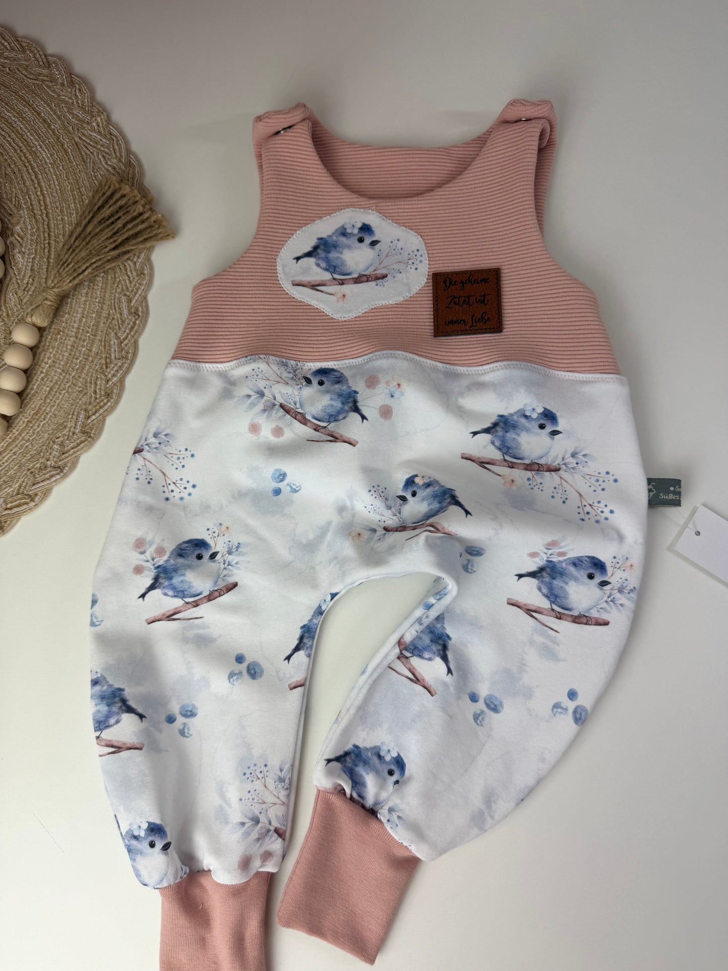 SOFORTKAUF Gr. 56 Babystrampler Birdies weiß rosa