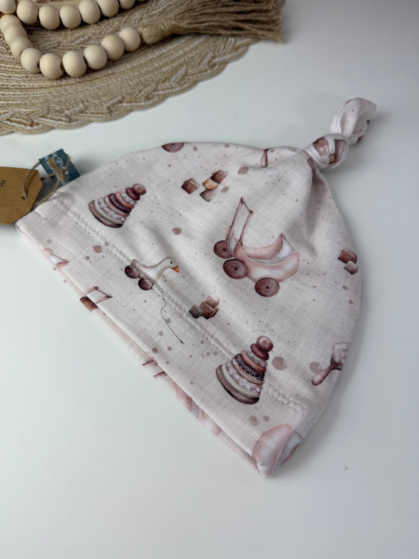 SOFORTKAUF KU 35 - 37 cm Baby Beanie Jersey beige