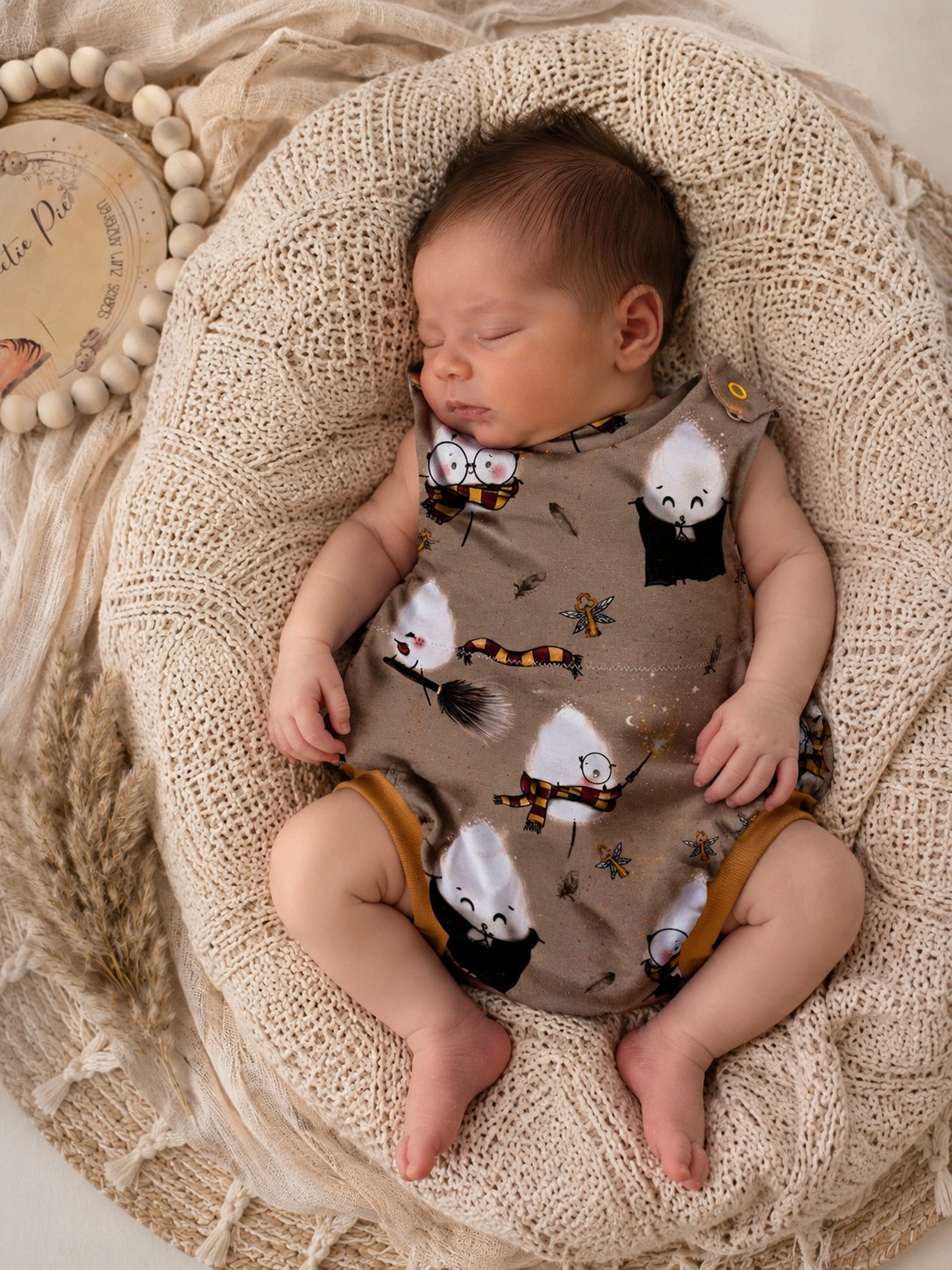Kurzer Sommerromper „Magische Zuckerwatte“ | Bio Baumwolle | Baby Strampler Sommer | Handmade Einteiler | Bequemer Kinderromper Größe 50–92