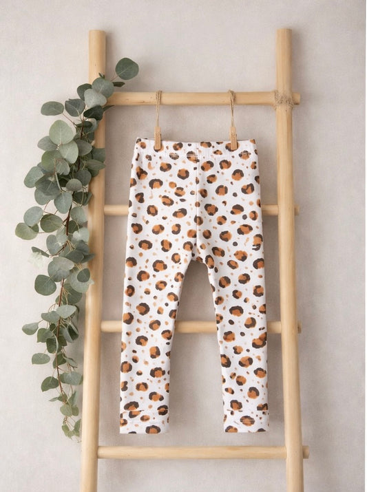 Leo Leggings für Kinder | Unisex Kinder Leggings mit Leo Print | Wahlweise Gummibund oder Bündchen | Bequeme Kindermode