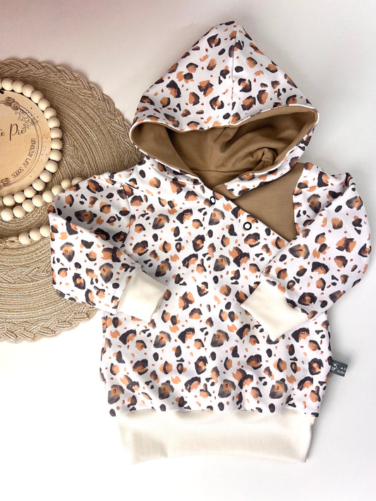 Leo Hoodie für Kinder | Unisex Kinder Hoodie in Weiß, Beige oder Schwarz | Bequeme Kindermode | Leo Kollektion