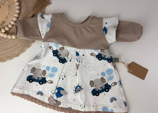 SOFORTKAUF Gr. 56 Baby Kleid mit Spitze und Elefanten