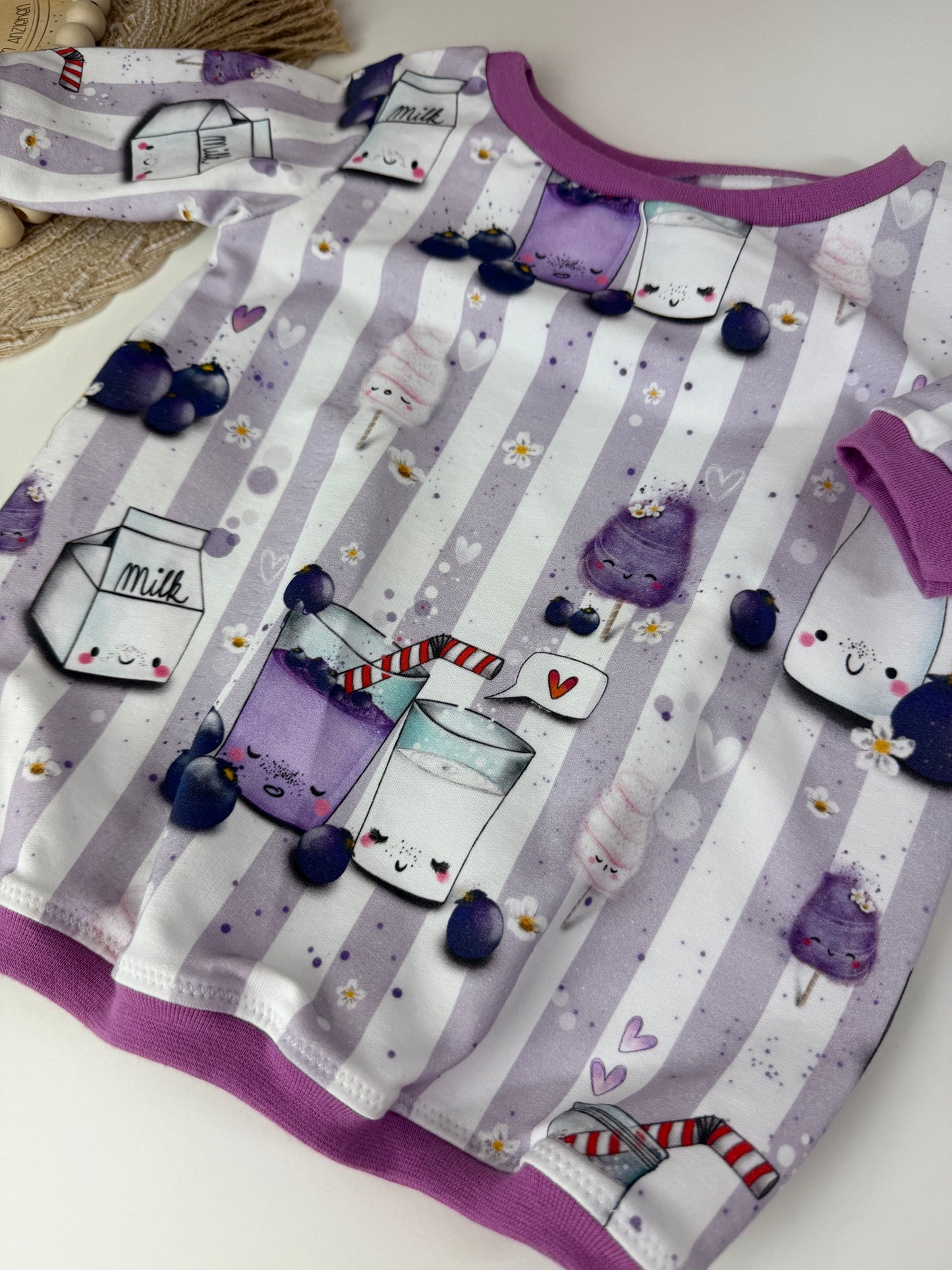 SOFORTKAUF Gr. 62 Baby Pulloverkleid Blaubeershake