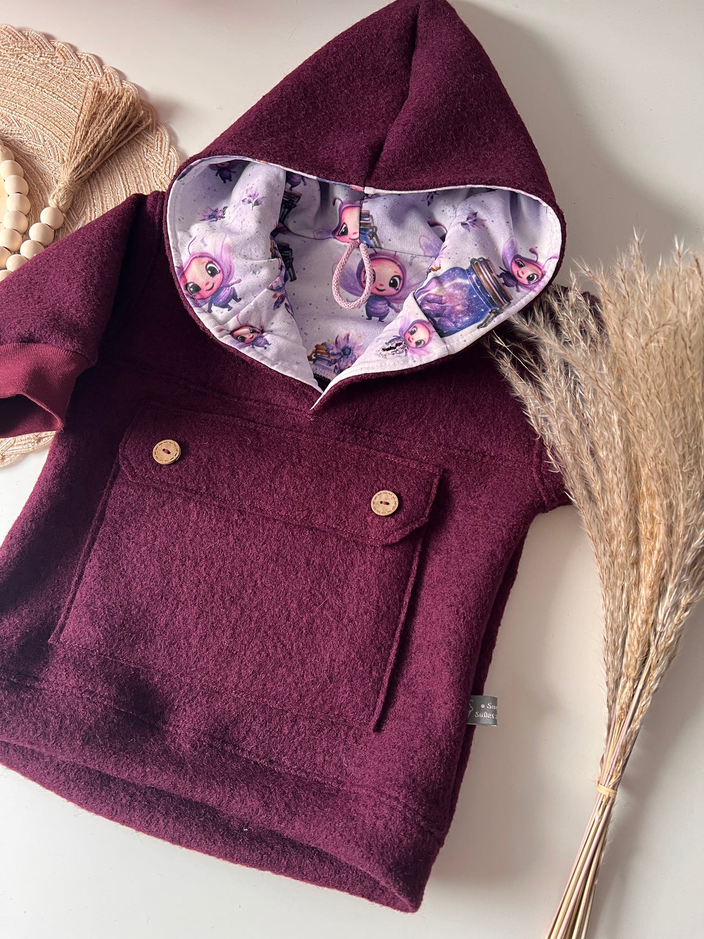 Walk Hoodie // Outdoor Hoodie // Schlupfjacke Kinder // Windbreaker Kinder// Gr. 56 - 134 // in 9 Walkfarben und 27 Kombifarben bestellbar 9 Walkfarben und 27 Kombifarben bestellbar