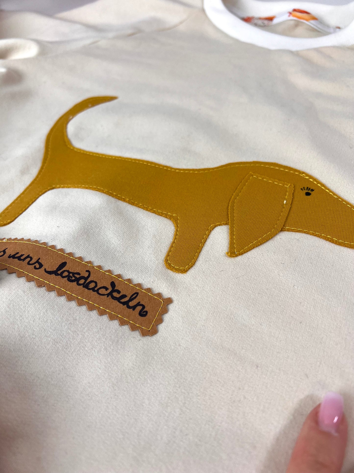 Dackel Kinder Set | Handmade Pullover & Hose | Bequeme Kindermode mit Hundemotiv | Geschenk für Hundeliebhaber Kinder