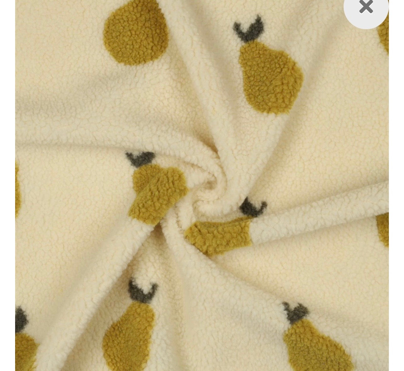 Kuschelige Teddyjacke für Kinder mit Birnen | Sandfarbene Übergangsjacke mit Kapuze | Cozy Blouson für Baby & Kind