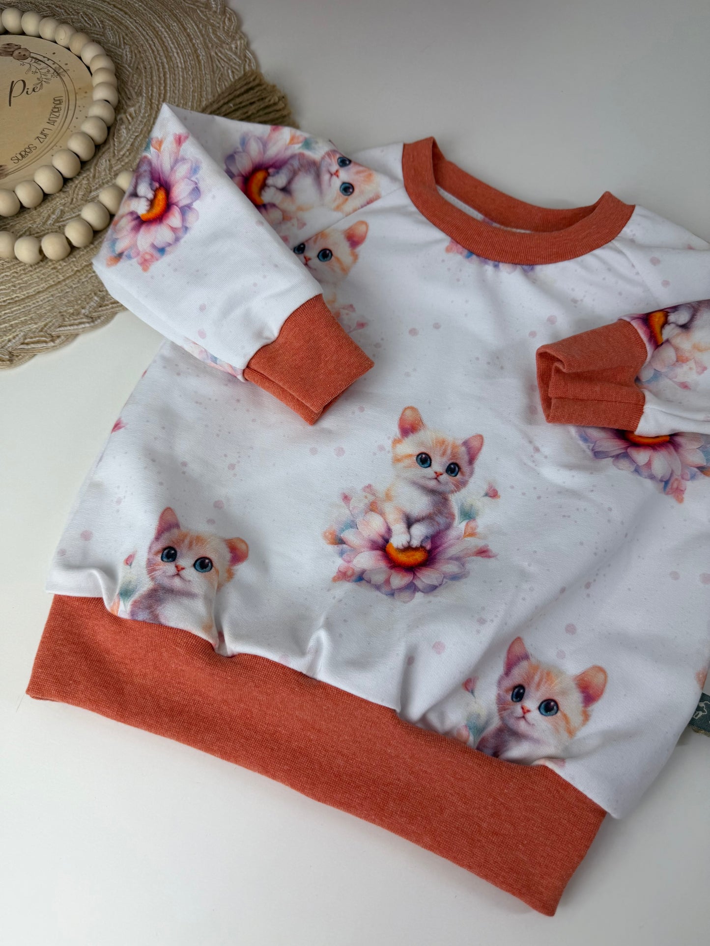 SOFORTKAUF Gr. 80 Baby Sweater Kätzchen weiß