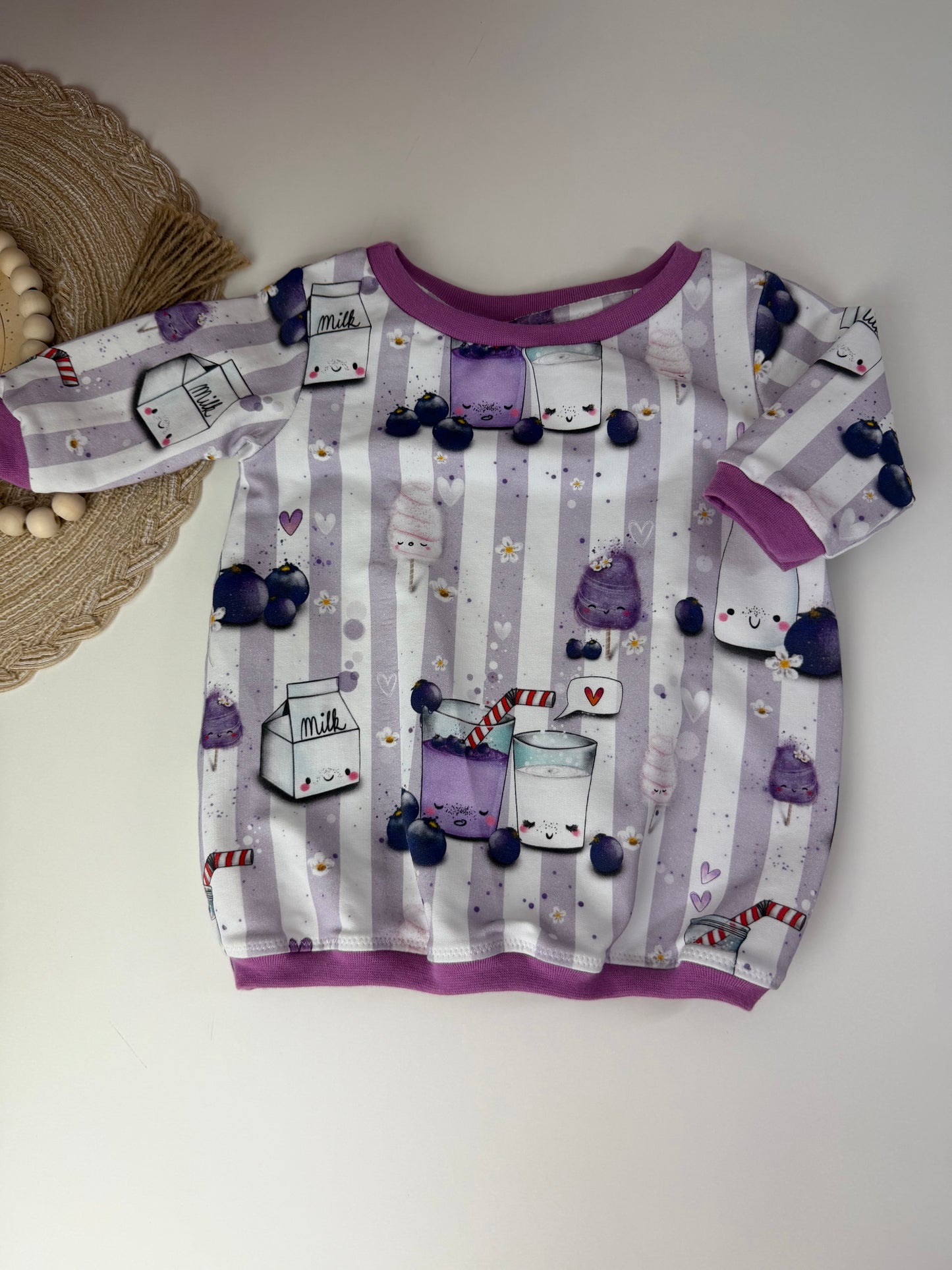 SOFORTKAUF Gr. 62 Baby Pulloverkleid Blaubeershake