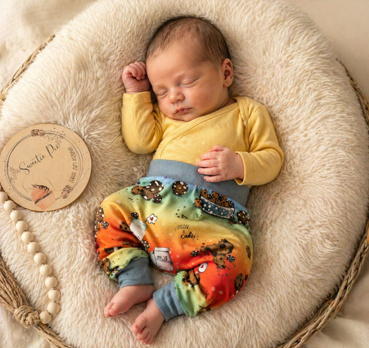 Pumphose Kinder „Cookies & Milk“ | Bio Baumwolle | Bunte Kinderhose | Handmade Pumphose | Mitwachsend & bequem I Gr. 44 - 122