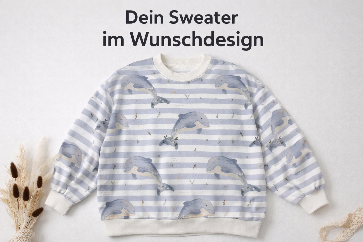Oversized Kinder Sweater aus Deinem Wunschdesign | Handmade aus Bio Baumwolle | viele Stoffdesigns wählbar | mitwachsend & bequem | Unikat Kinderpullover Gr. 62 - 146