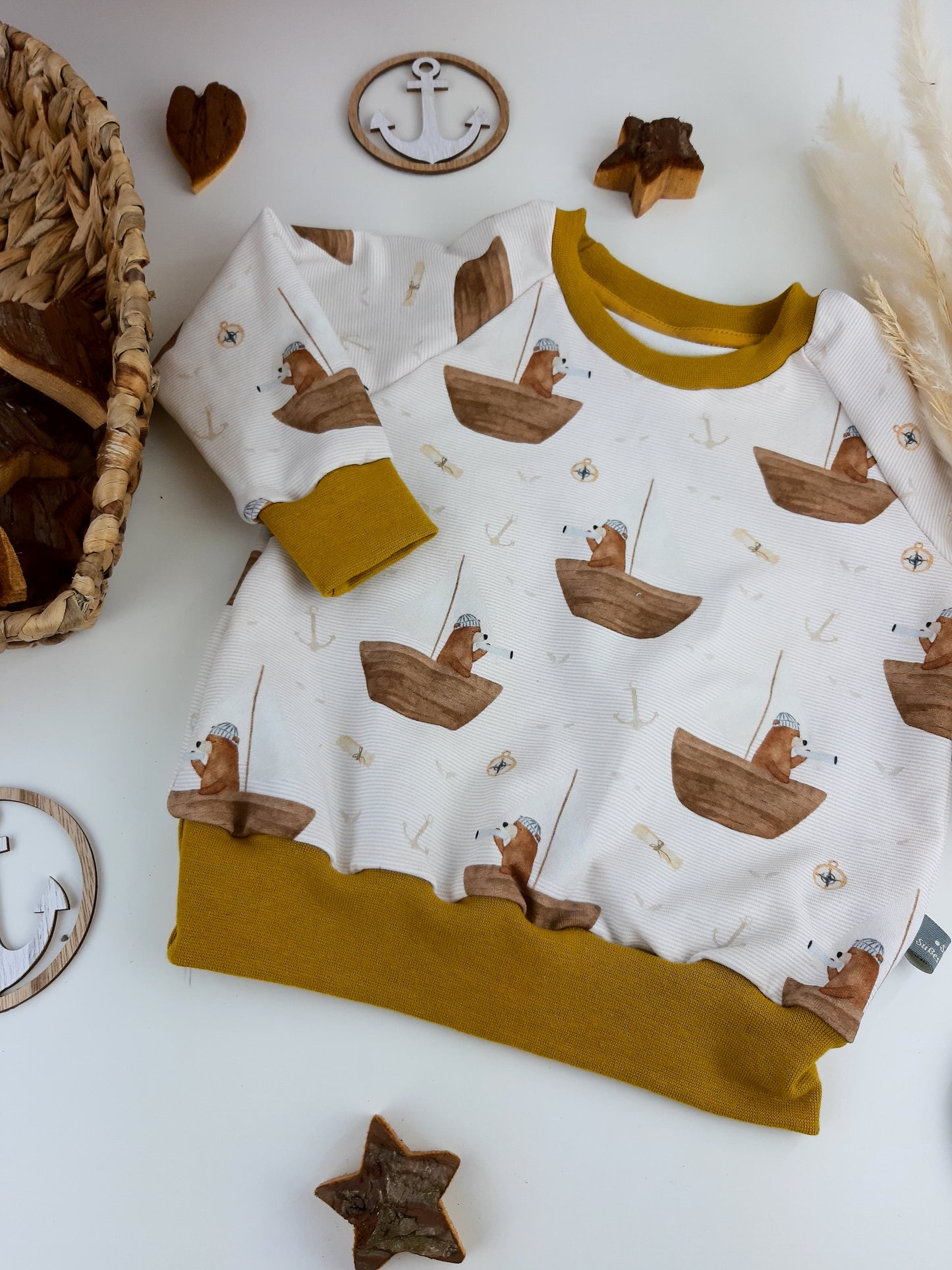 Oversized Kinder Sweater aus Deinem Wunschdesign | Handmade aus Bio Baumwolle | viele Stoffdesigns wählbar | mitwachsend & bequem | Unikat Kinderpullover Gr. 62 - 146
