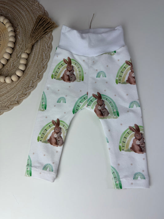 SOFORTKAUF Gr. 62 Baby Leggings Häschen Regenbogen