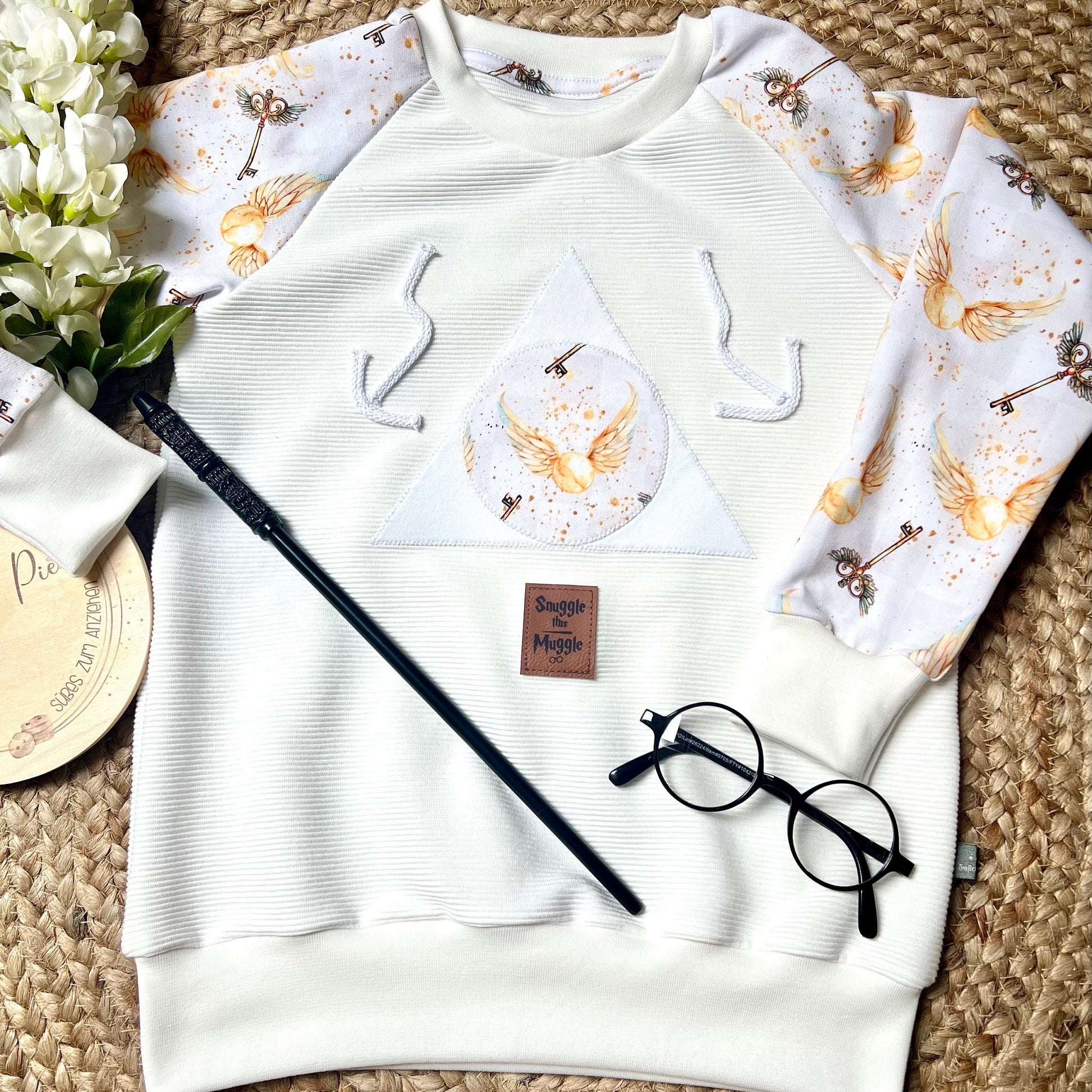 Oversized Sweater magisch // Baby Kind Pullover Zauberschule // Baby Oversized Sweater // Harry // Gr. 62 - 134