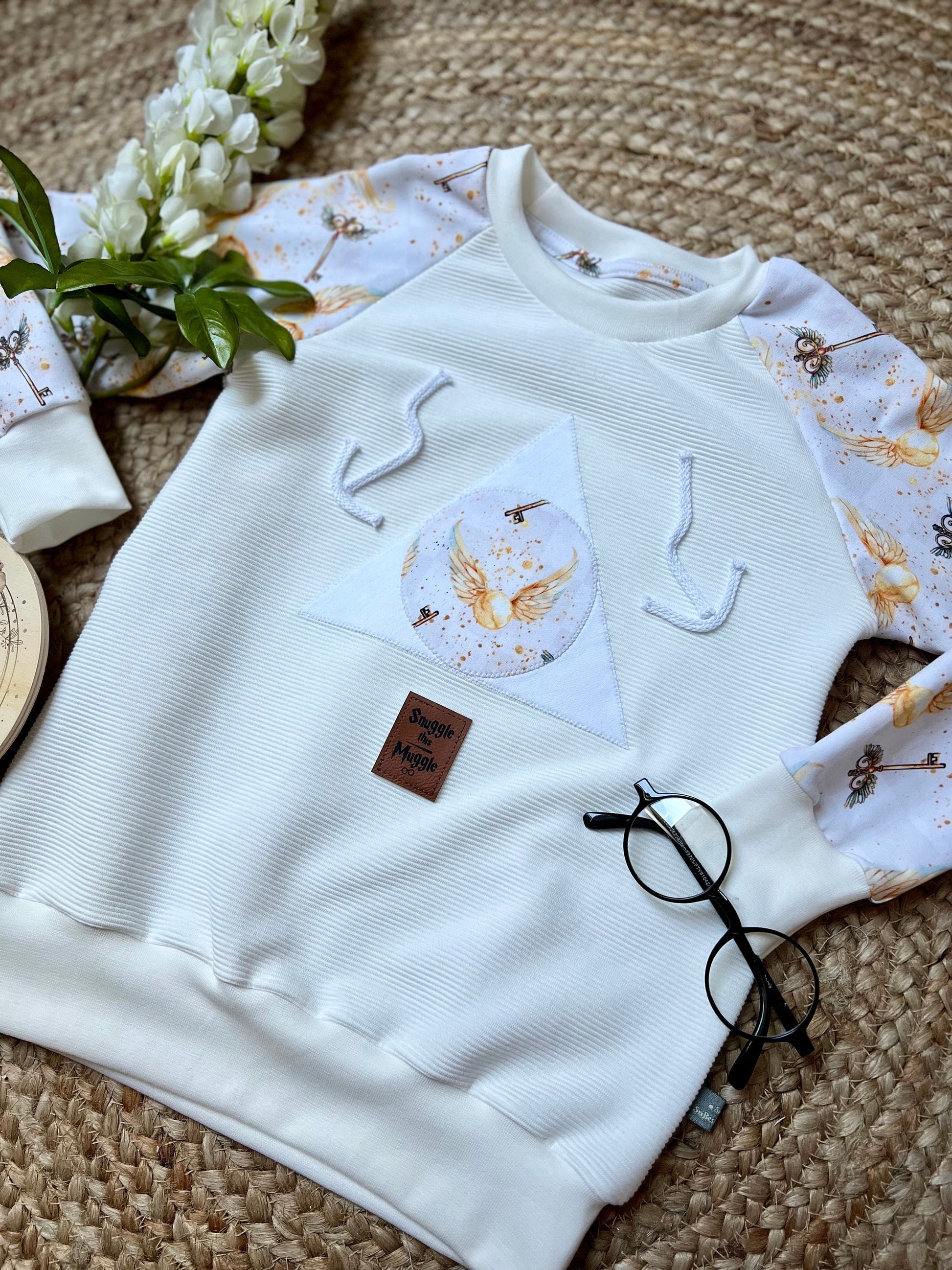 Oversized Sweater magisch // Baby Kind Pullover Zauberschule // Baby Oversized Sweater // Harry // Gr. 62 - 134