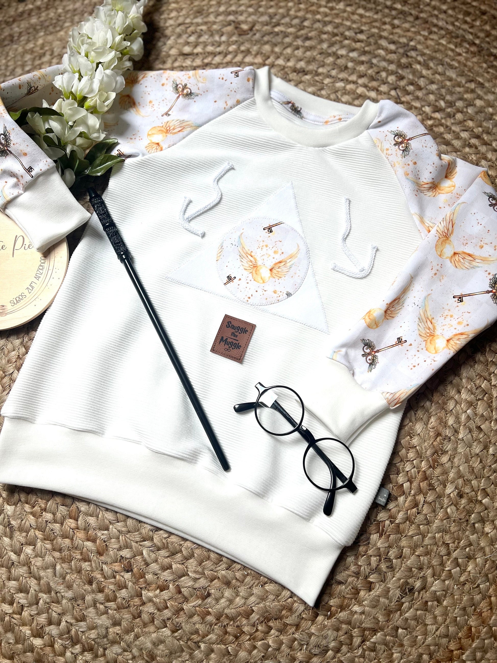 Oversized Sweater magisch // Baby Kind Pullover Zauberschule // Baby Oversized Sweater // Harry // Gr. 62 - 134