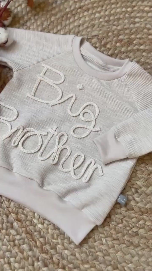 Personalisierter Sweater // Geschwister Pullover // Baby Oversized Sweater // Sweatshirt mit Namen  // 8 Farben Rippjersey// Gr. 62 - 134
